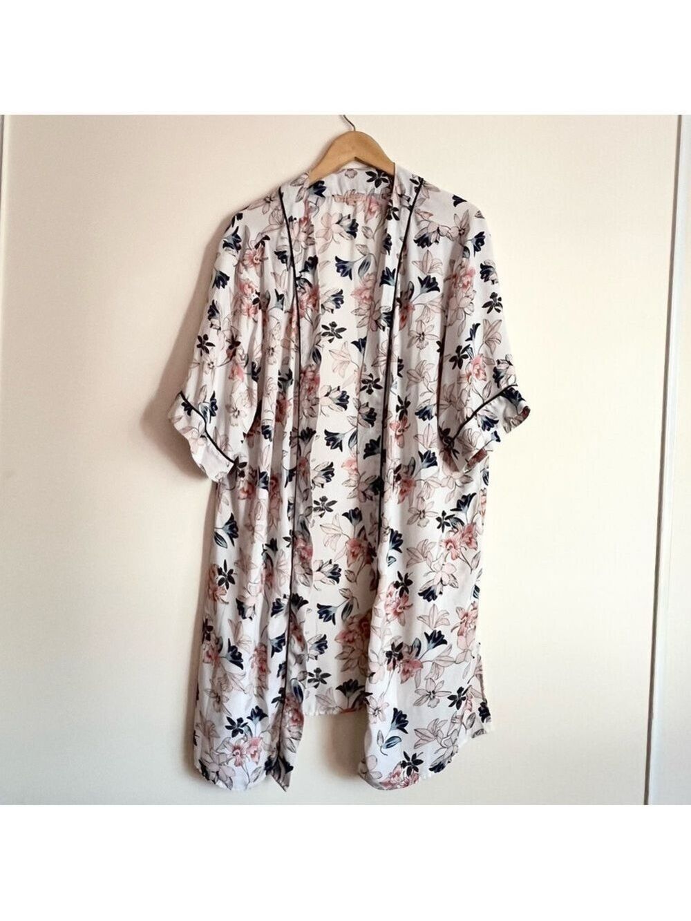 Gibson Latimer Floral Kimono Cardigan Duster Boho Open Front Size 1X Robe